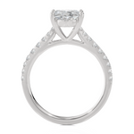 2 1/2 ctw Oval Lab Grown Diamond Side Stone Engagement Ring