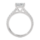 2 1/2 ctw Oval Lab Grown Diamond Side Stone Engagement Ring