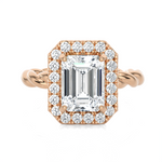 2 3/8 ctw Emerald-Cut Lab Grown Diamond Halo Engagement Ring