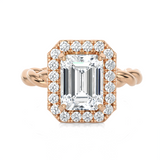 2 3/8 ctw Emerald-Cut Lab Grown Diamond Halo Engagement Ring