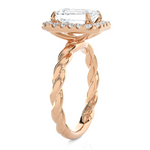 2 3/8 ctw Emerald-Cut Lab Grown Diamond Halo Engagement Ring