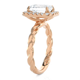 2 3/8 ctw Emerald-Cut Lab Grown Diamond Halo Engagement Ring