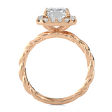 2 3/8 ctw Emerald-Cut Lab Grown Diamond Halo Engagement Ring