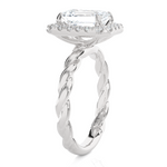 2 3/8 ctw Emerald-Cut Lab Grown Diamond Halo Engagement Ring