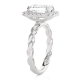 2 3/8 ctw Emerald-Cut Lab Grown Diamond Halo Engagement Ring