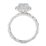 2 3/8 ctw Emerald-Cut Lab Grown Diamond Halo Engagement Ring