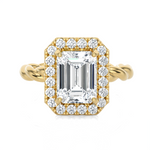 2 3/8 ctw Emerald-Cut Lab Grown Diamond Halo Engagement Ring