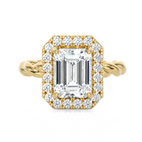 2 3/8 ctw Emerald-Cut Lab Grown Diamond Halo Engagement Ring