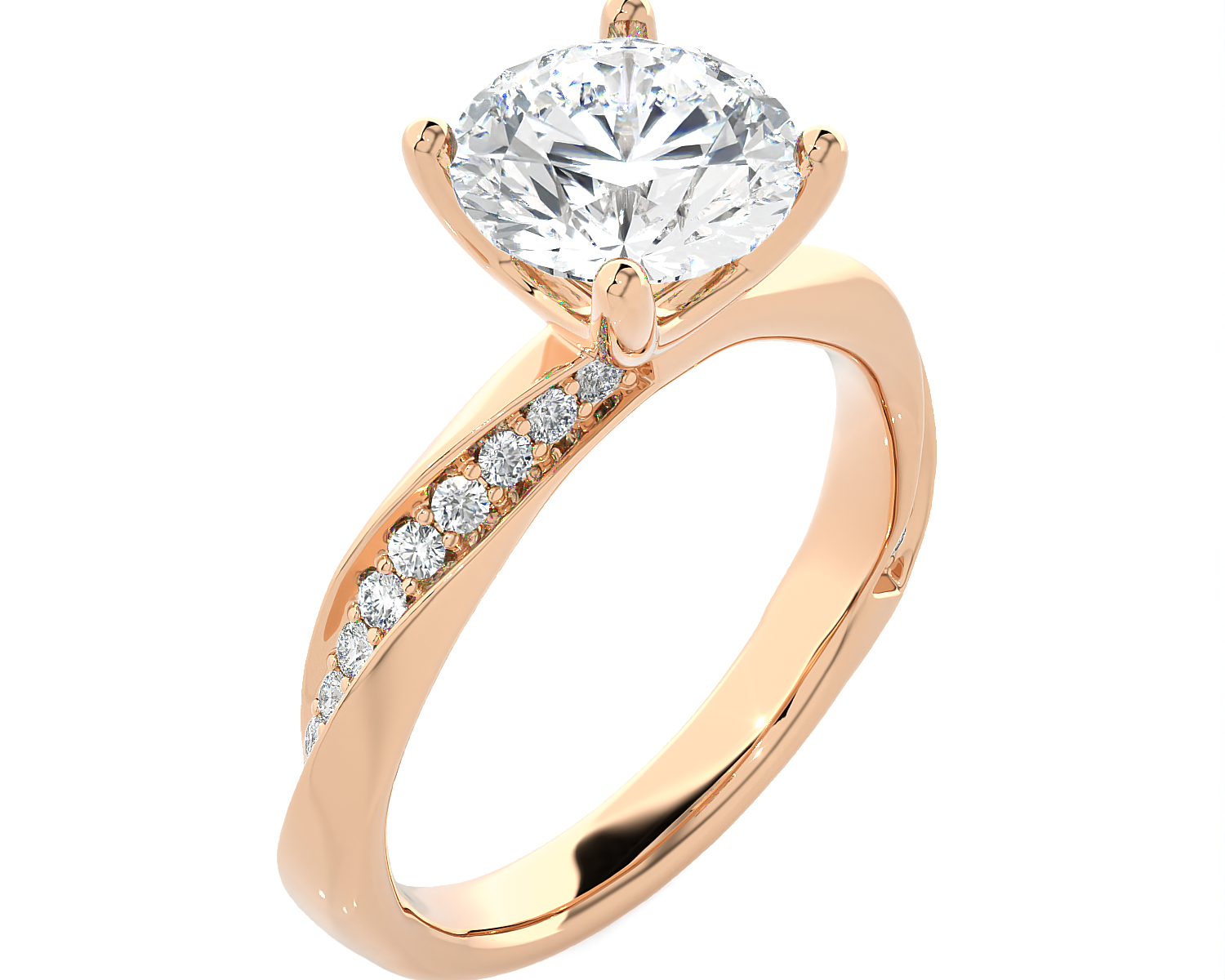 2 1/3 ctw Round Lab Grown Diamond Side Stone Engagement Ring