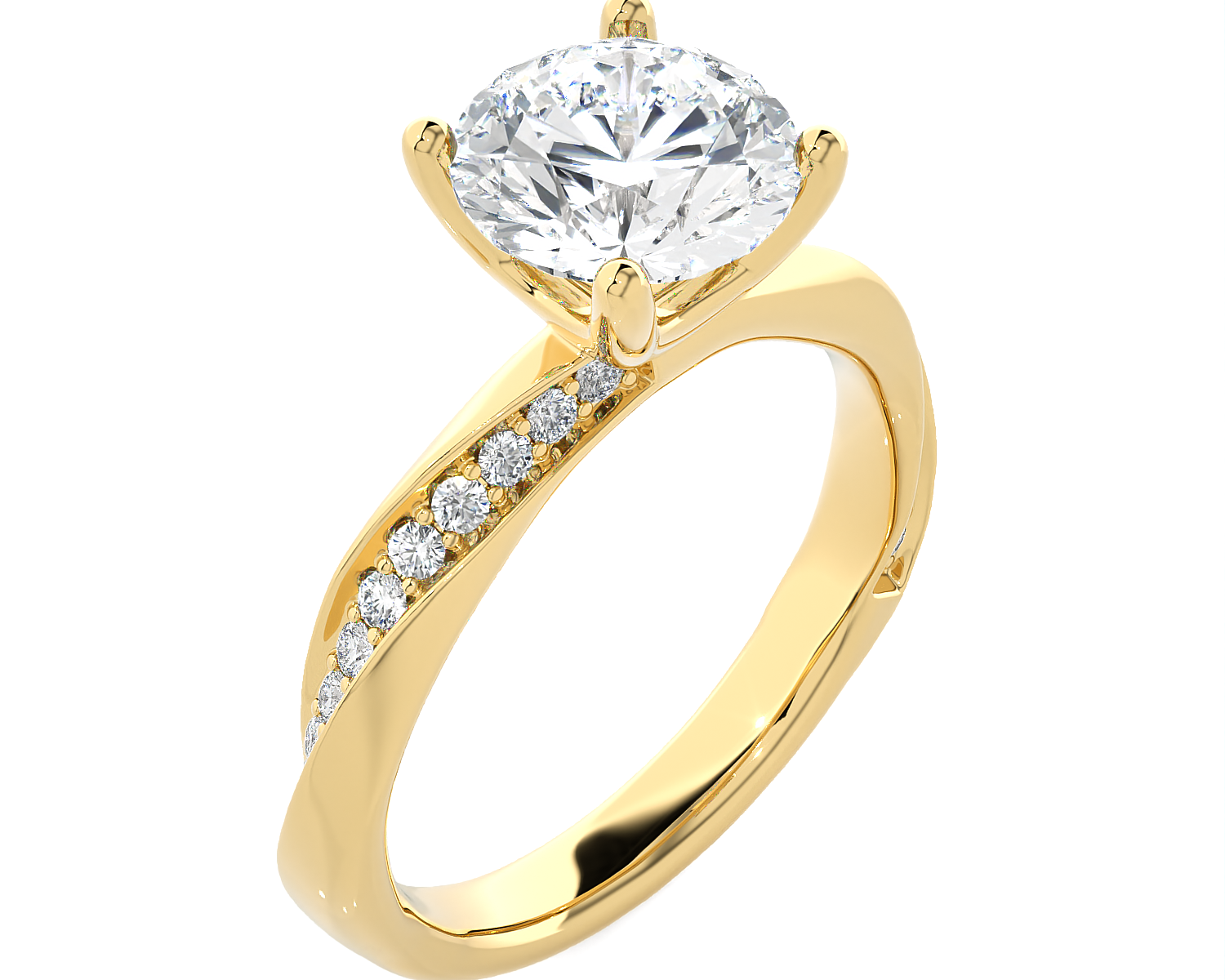 2 1/3 ctw Round Lab Grown Diamond Side Stone Engagement Ring