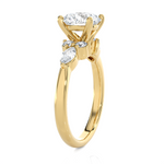 2 5/8 ctw Round Lab Grown Diamond Side Stone Engagement Ring