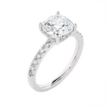 3 1/3 ctw Round Lab Grown Diamond Side Stone Engagement Ring