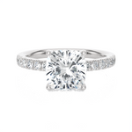 3 1/3 ctw Round Lab Grown Diamond Side Stone Engagement Ring