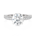 2 7/8 ctw Round Lab Grown Diamond Side Stone Engagement Ring