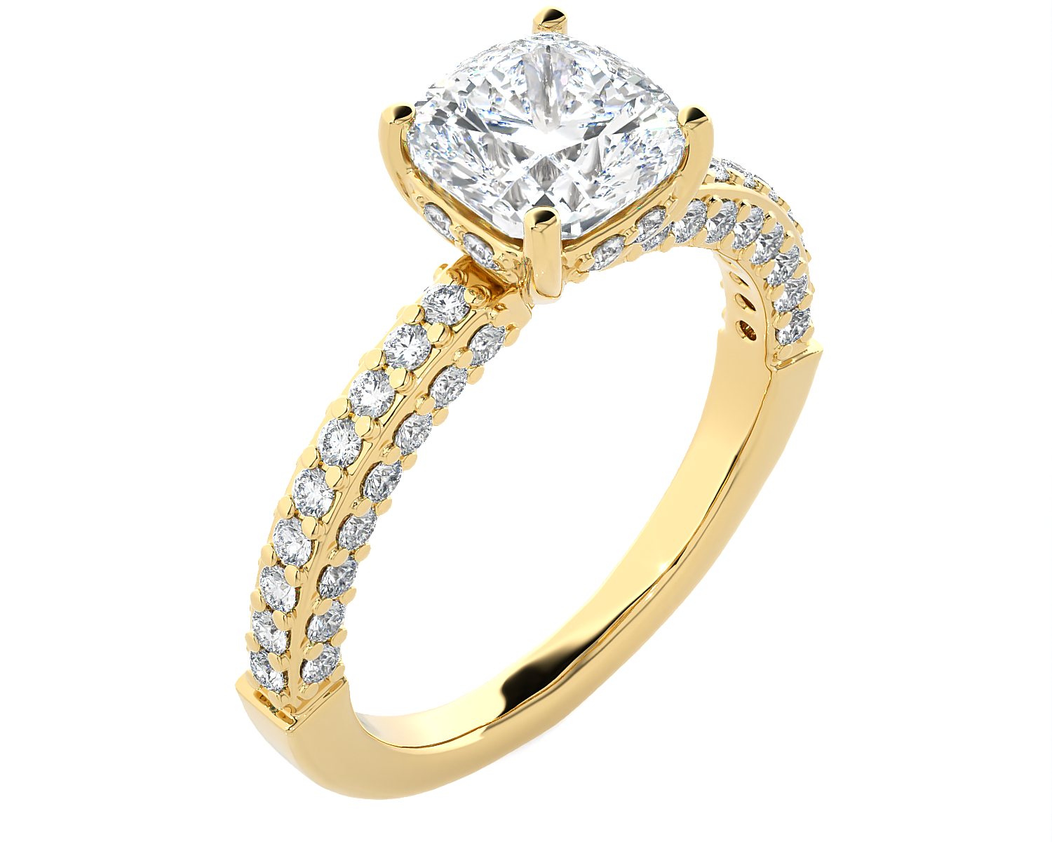 2 5/8 ctw Round Lab Grown Diamond Side Stone Engagement Ring