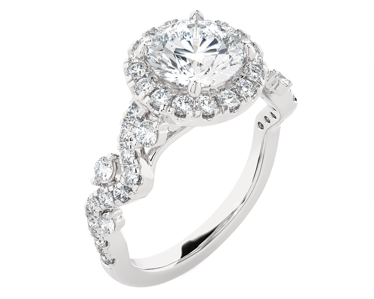 2 3/8 ctw Round Lab Grown Diamond Halo Engagement Ring