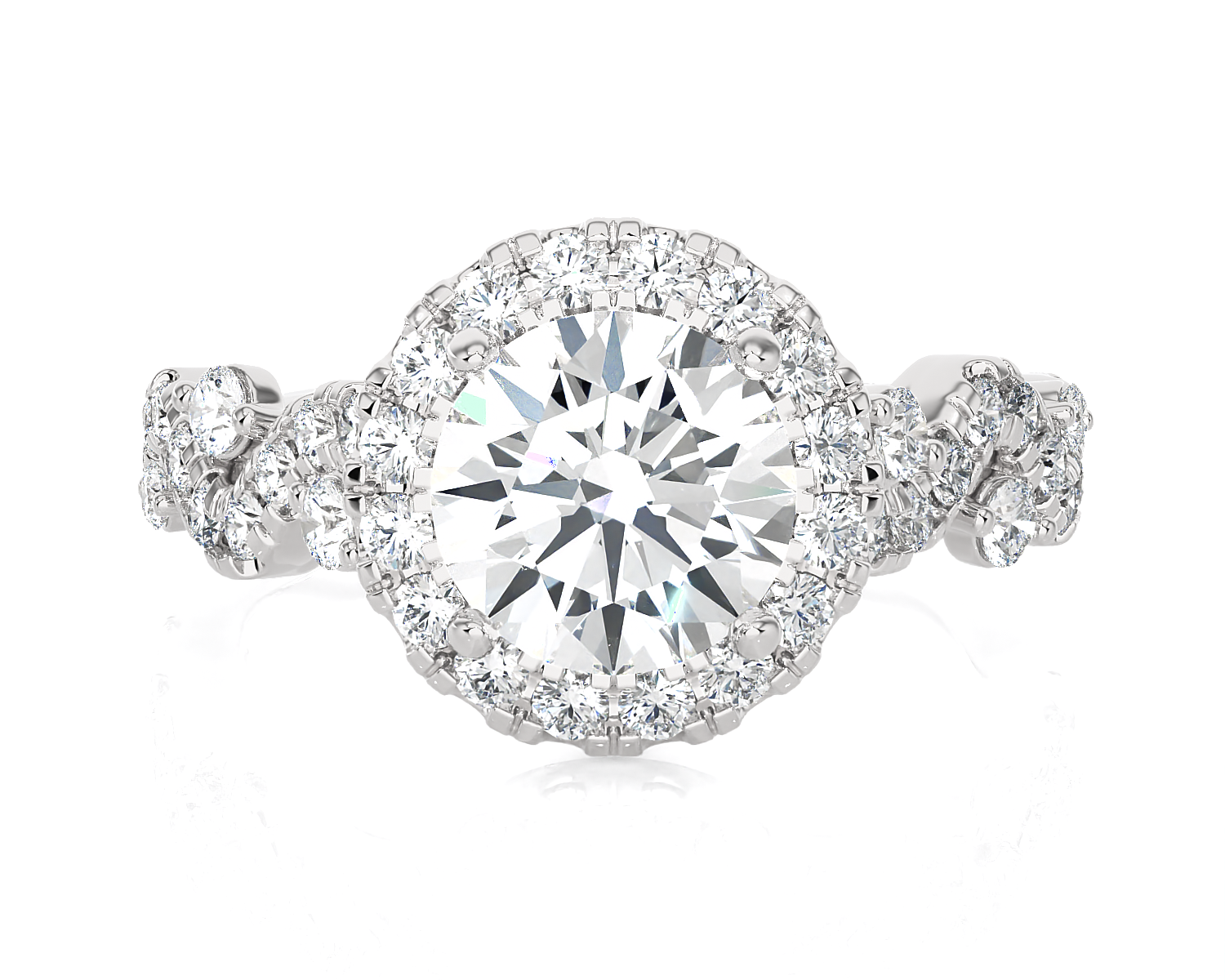 2 3/8 ctw Round Lab Grown Diamond Halo Engagement Ring