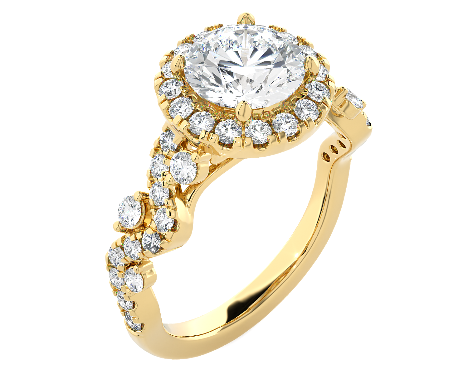 2 3/8 ctw Round Lab Grown Diamond Halo Engagement Ring