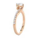 Round Lab Grown Diamond Side Stone Engagement Ring