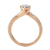 Round Lab Grown Diamond Side Stone Engagement Ring