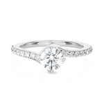 Round Lab Grown Diamond Side Stone Engagement Ring