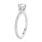 Round Lab Grown Diamond Side Stone Engagement Ring