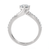 Round Lab Grown Diamond Side Stone Engagement Ring