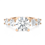 3 5/8 ctw Round Lab Grown Diamond Side Stone Engagement Ring