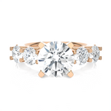 3 5/8 ctw Round Lab Grown Diamond Side Stone Engagement Ring