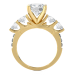 3 5/8 ctw Round Lab Grown Diamond Side Stone Engagement Ring