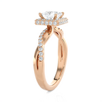 Princess-Cut Lab Grown Diamond Halo Engagement Ring