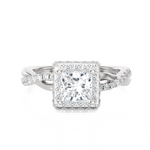 Princess-Cut Lab Grown Diamond Halo Engagement Ring