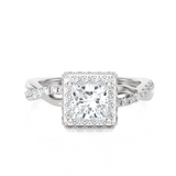 Princess-Cut Lab Grown Diamond Halo Engagement Ring