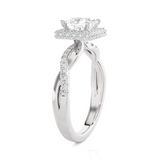 Princess-Cut Lab Grown Diamond Halo Engagement Ring