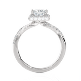 Princess-Cut Lab Grown Diamond Halo Engagement Ring