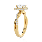 Princess-Cut Lab Grown Diamond Halo Engagement Ring