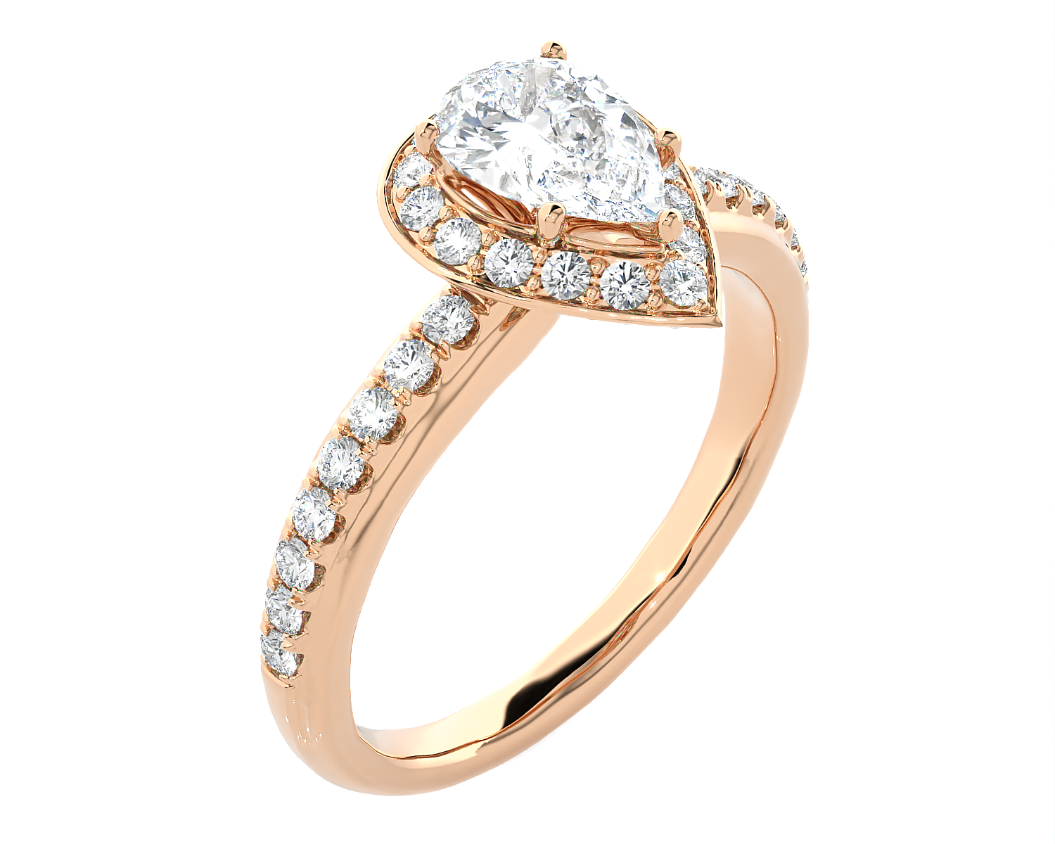 1 3/4 ctw Pear-Shaped Lab Grown Diamond Halo Engagement Ring