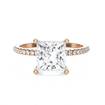 2 1/3 ctw Princess-Cut Lab Grown Diamond Side Stone Engagement Ring