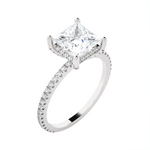 2 1/3 ctw Princess-Cut Lab Grown Diamond Side Stone Engagement Ring