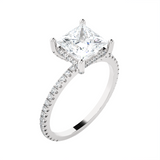 2 1/3 ctw Princess-Cut Lab Grown Diamond Side Stone Engagement Ring