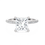 2 1/3 ctw Princess-Cut Lab Grown Diamond Side Stone Engagement Ring