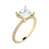 2 1/3 ctw Princess-Cut Lab Grown Diamond Side Stone Engagement Ring