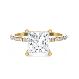 2 1/3 ctw Princess-Cut Lab Grown Diamond Side Stone Engagement Ring