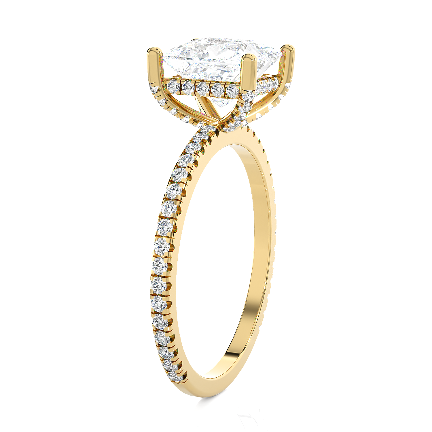 2 1/3 ctw Princess-Cut Lab Grown Diamond Side Stone Engagement Ring