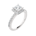 1 3/4 ctw Princess-Cut Lab Grown Diamond Halo Engagement Ring
