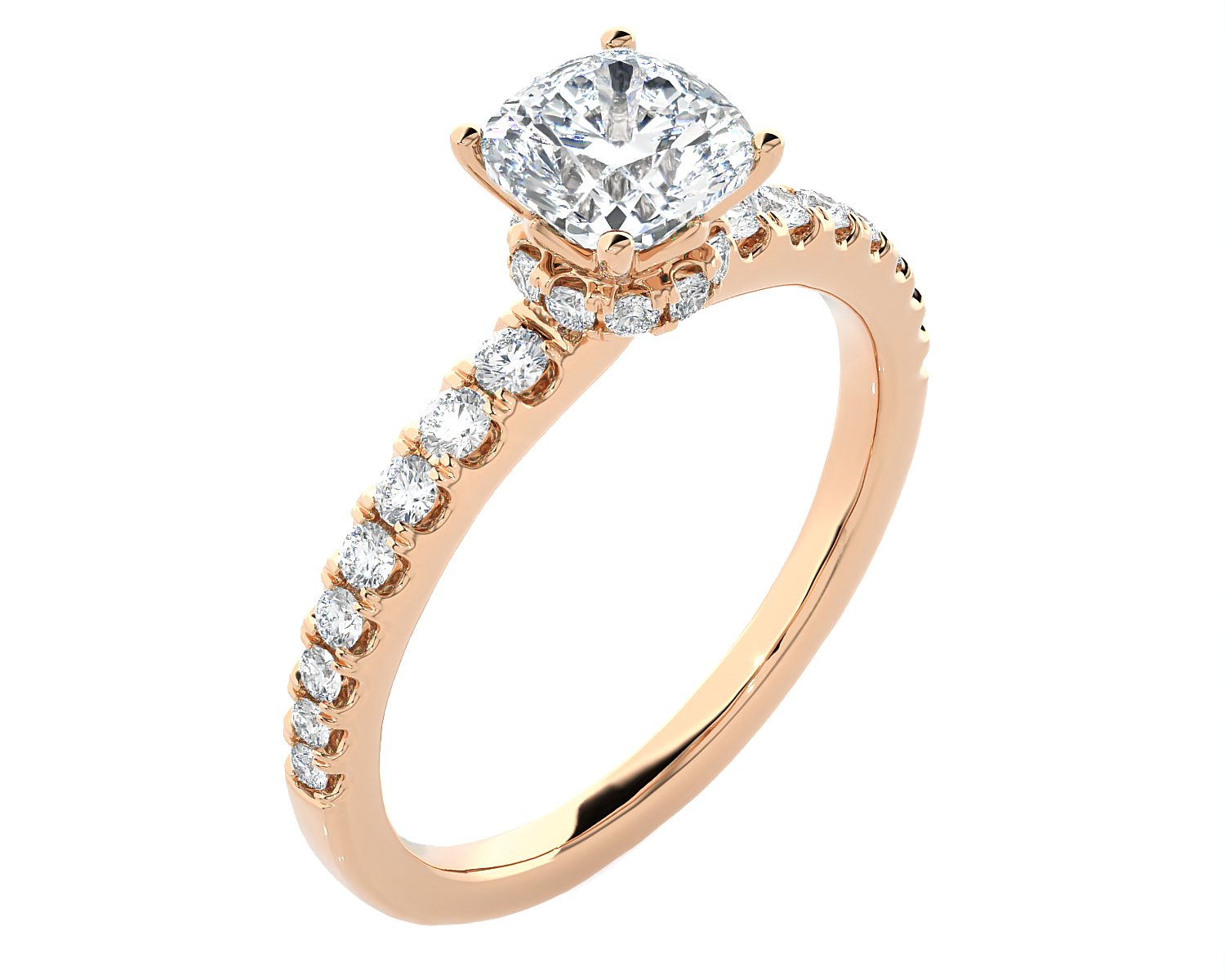 1 1/2 ctw Princess-Cut Lab Grown Diamond Side Stone Engagement Ring