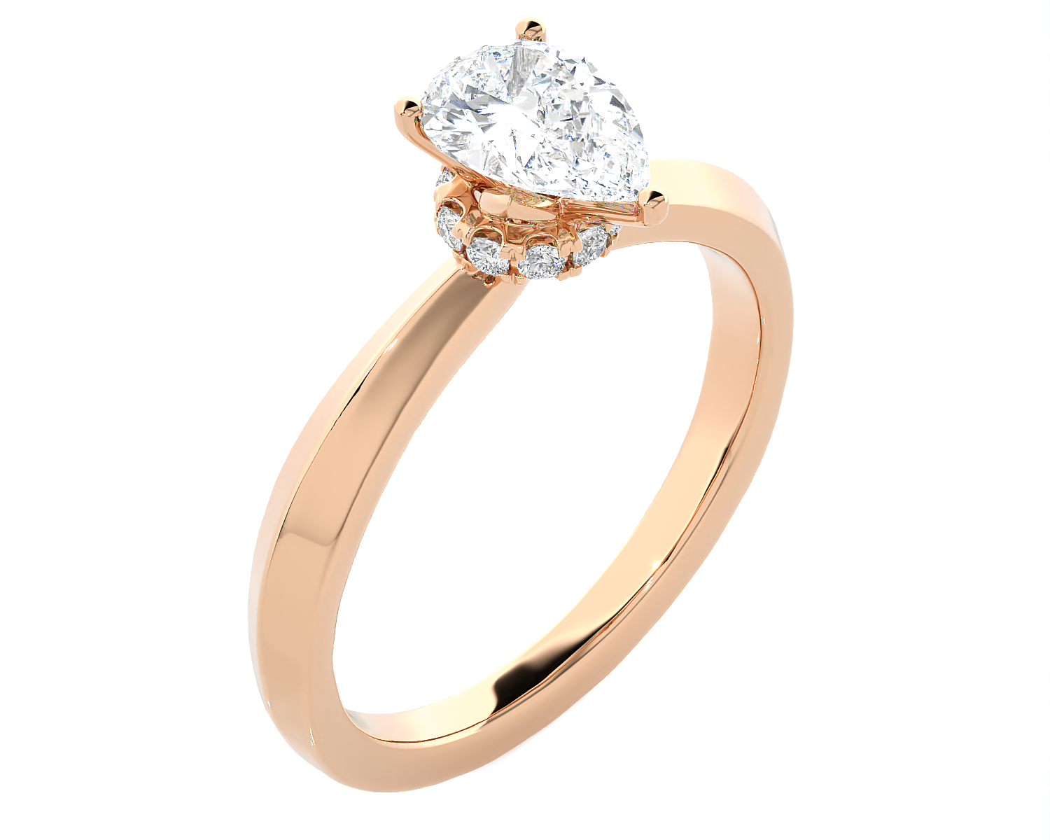 1 ctw Pear-Shaped Lab Grown Diamond Solitaire Engagement Ring