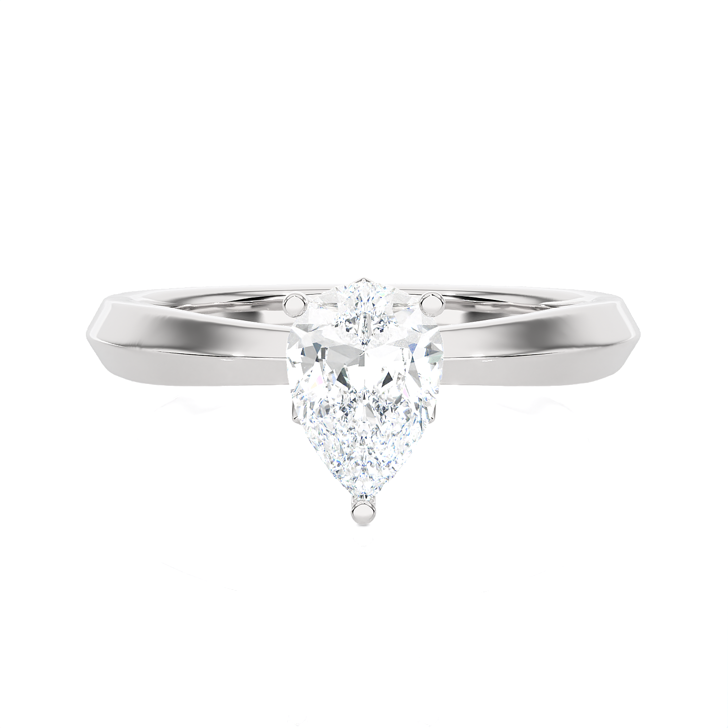 1 ctw Pear-Shaped Lab Grown Diamond Solitaire Engagement Ring