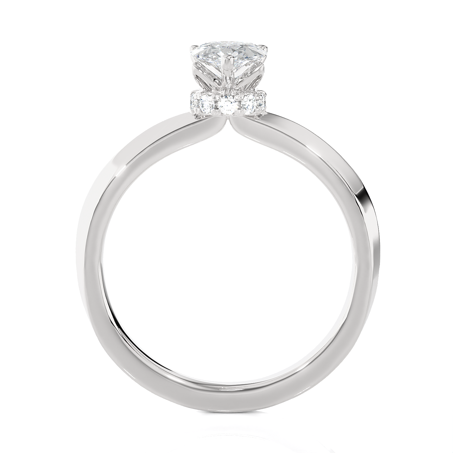 1 ctw Pear-Shaped Lab Grown Diamond Solitaire Engagement Ring