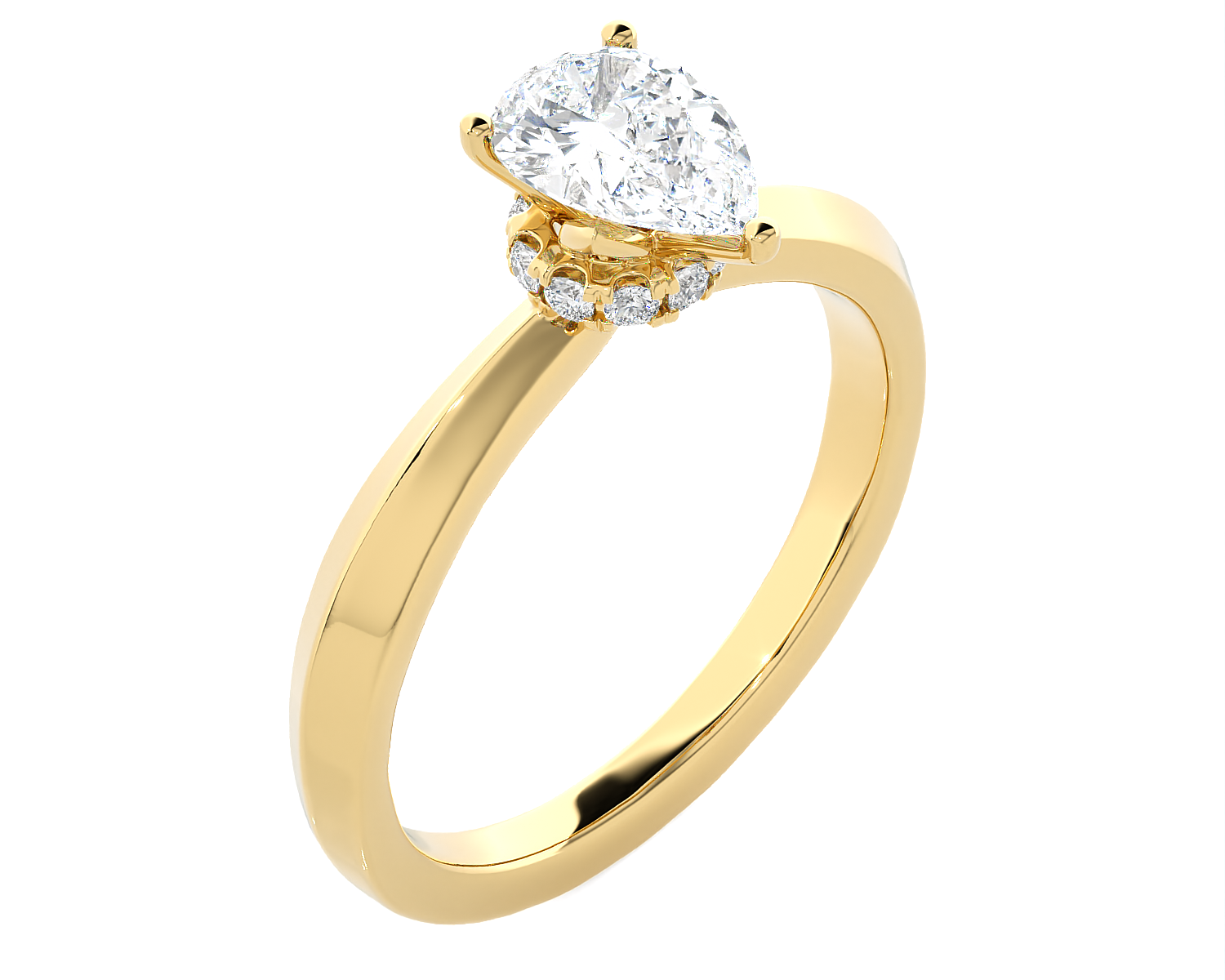 1 ctw Pear-Shaped Lab Grown Diamond Solitaire Engagement Ring